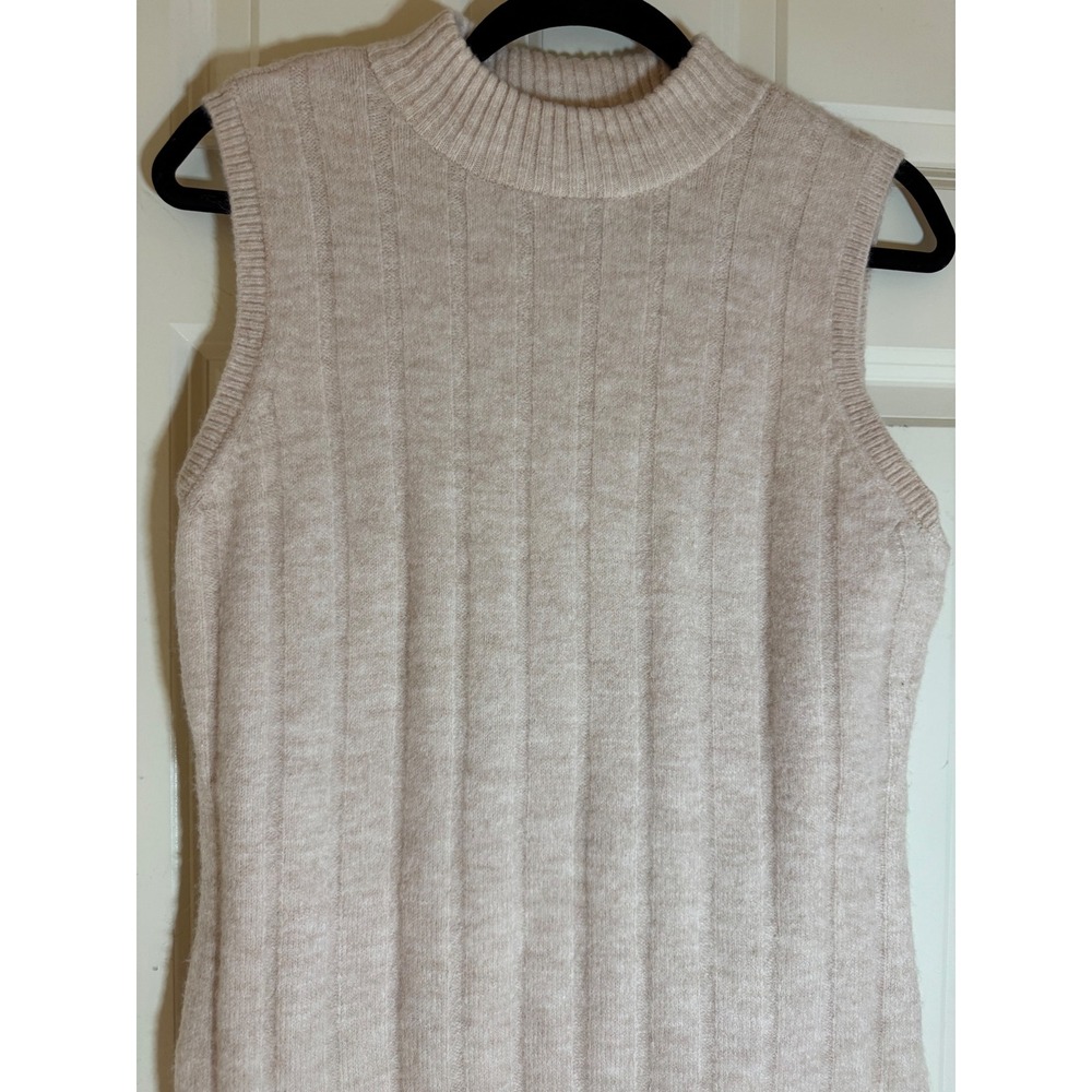 NEW House of Harlow 1960 Sweater Dress Cardigan 2 Piece Set‎ Ribbed Knit Beige M - Picture 10 of 15